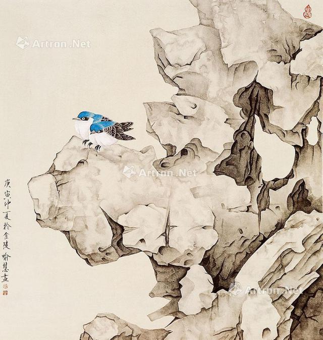 中国实力派女画家喻慧笔下的墨石、禽影与花魂